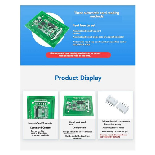 M3650A-HA RFID Reader Writer 13.56MHz IC Card Reader UART TTL 3.3-5V RFID Tag Reader F08 S50 S70 Card Reader Module 2