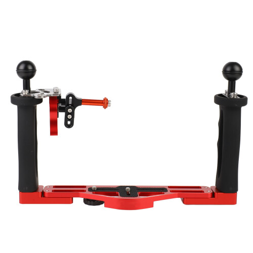 Dual Handle Camera Diving Rig Adjustable Handheld Underwater Tray Stabilizer Rig with Shutter Release Lever Compatible With DSLR Camera 1