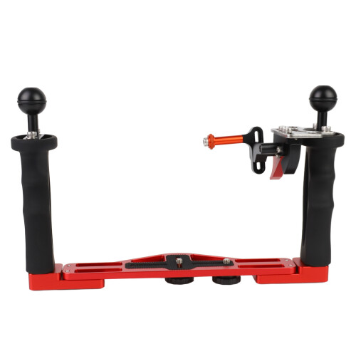 Dual Handle Camera Diving Rig Adjustable Handheld Underwater Tray Stabilizer Rig with Shutter Release Lever Compatible With DSLR Camera 2