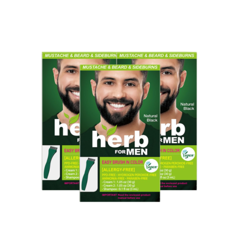 Herb For Men Mustache & Beard Dye 3 Pack