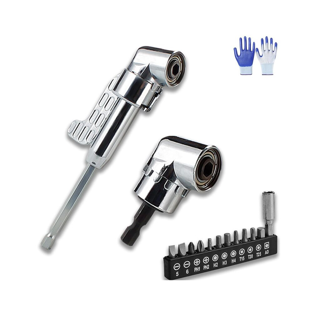 105 Degree Right Angle Drill Adapter, Right Angle Drill Driver Extension Bit Power Screwdriver Socket Adapter 6032698598600