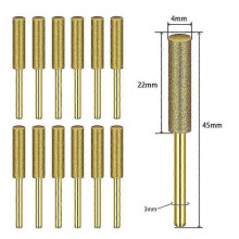 (As show, 5.5mm) 12pcs Diamond Chainsaw Sharpener Burr for Dremel