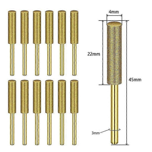 (As show, 5.5mm) 12pcs Diamond Chainsaw Sharpener Burr for Dremel