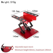 Metal RC Car Repair Work Stand Adjustable Height Assembly Platform for 1/8 1/10 1/14 Scale RC Car Red