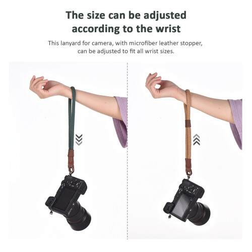 Alça de pulso ajustável de 26,5 cm para câmera, compatível com câmeras DSLR, digitais e sem espelho. 2