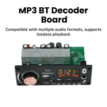 MP3 Decoding Board 12V with TPA3116D2 Dual Chip Amplifier, 2x50W+100W, Lossless Playback, BT 5.3 for Car Audio