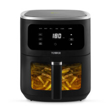 Tower Vortx Vizion 8L Air Fryer with Digital Control Panel, 6 Pre-sets, 60 Minute Timer, Shake Reminder, 1700W, Black, T17176