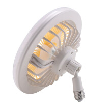 E27 Plafondventilator met Verlichting, Ingesloten Laag Ventilatorlicht, Verborgen Elektrische Ventilator Gimbal Lamphouder (CrèMe Kleur)
