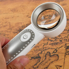 Champagne Color 35X Handheld Magnifier with UV&LED Lights Jeweler Loups Magnifying Glass,for Gemstones Jewelry