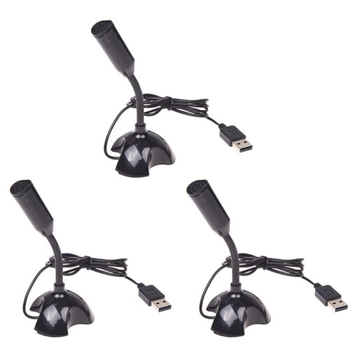 3X USB Microphone Web Flexible Noise Canceling Mic for  PC Computer Laptop Stand