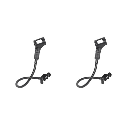 2X Suporte de Microfone 360 Graus Flexível Gooseneck Suporte de Microfone Ajustável Suporte de Braço de Microfone de Mesa com Clipe