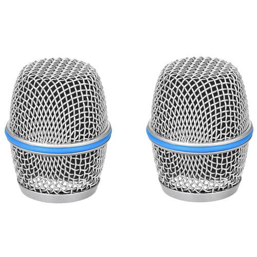 2X Microphone Replacement  Steel Mesh Handheld Microphone Grill Mesh  for Beta87A