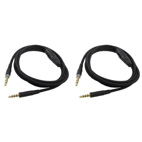 2X for -HyperX Cloud Alpha/-HyperX Cloud Core Flight Headphone Cable with Volume Control Sound Control Headphone Cable