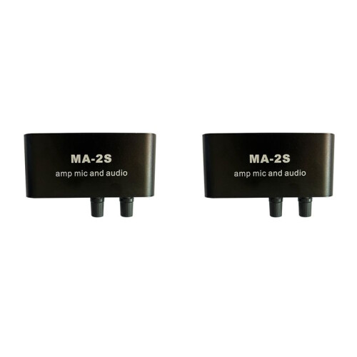 2X 6.5mm Dynamic Microphone 3.5mm Condenser Microphone Headphone Amplifier Audio Preamplifier Mixing Board MA-2S