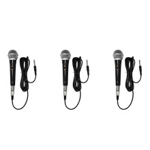 3X Karaoke Microphone Handheld Professional Wired Dynamic Microphone Clear Voice Mic for Karaoke Vocal Music Performance