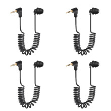 4pcs 3.5mm Spring Earphones Single Side Headphones Earbuds Wired Headset for Mobile Phone MP3 Computer