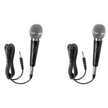 2X Karaoke Microphone MIC Handheld Dynamic Wired Dynamic Microphone Clear Voice for Karaoke Vocal Music Performanc