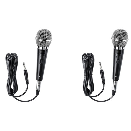 2X Karaoke Microphone MIC Handheld Dynamic Wired Dynamic Microphone Clear Voice for Karaoke Vocal Music Performanc
