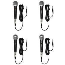 4X Microphone Karaoké Microphone Dynamique Filaire Professionnel Portable Microphone Vocal Clair pour les Performances de Musique Vocale Karaoké