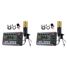 2X F998 BM800 Set Draagbare Geluidskaart Kit Condensator Microfoon Set Live Geluidskaart
