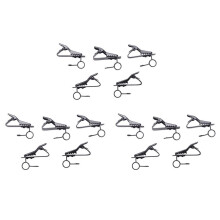 15 Pcs Ring 7.5 mm Microphone Clip Holder Tie Clip Collar Clip Practical (Black)