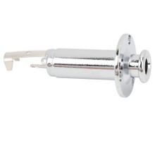 Guitar Mono Endpin Output Jack 6.35mm Brass Alloy High Sensitivity EQ Silver