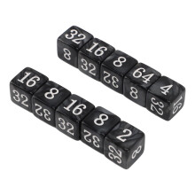 30PCS 6-Sided Number Dice 15.5x15.5x15.5mm Black