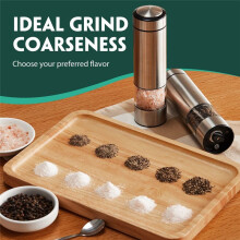 Electric Pepper Grinder, Automatic Pepper Mill Grinder, Stainless Steel Battery Operated Salt Grinder Refillable