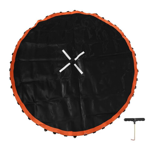 Trampoline Mat, for 8 Ft Frame, with 48 V-Rings, Trampoline Replacement Mat, Reinforce, UV-Resistant, with Spring Hook