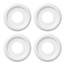 4Pack White Molded Nylon Ceiling Medallion for Light Fixtures and Ceiling Fans 10InOD X 4In ID X 1-2/8In P( To7-1/4In)