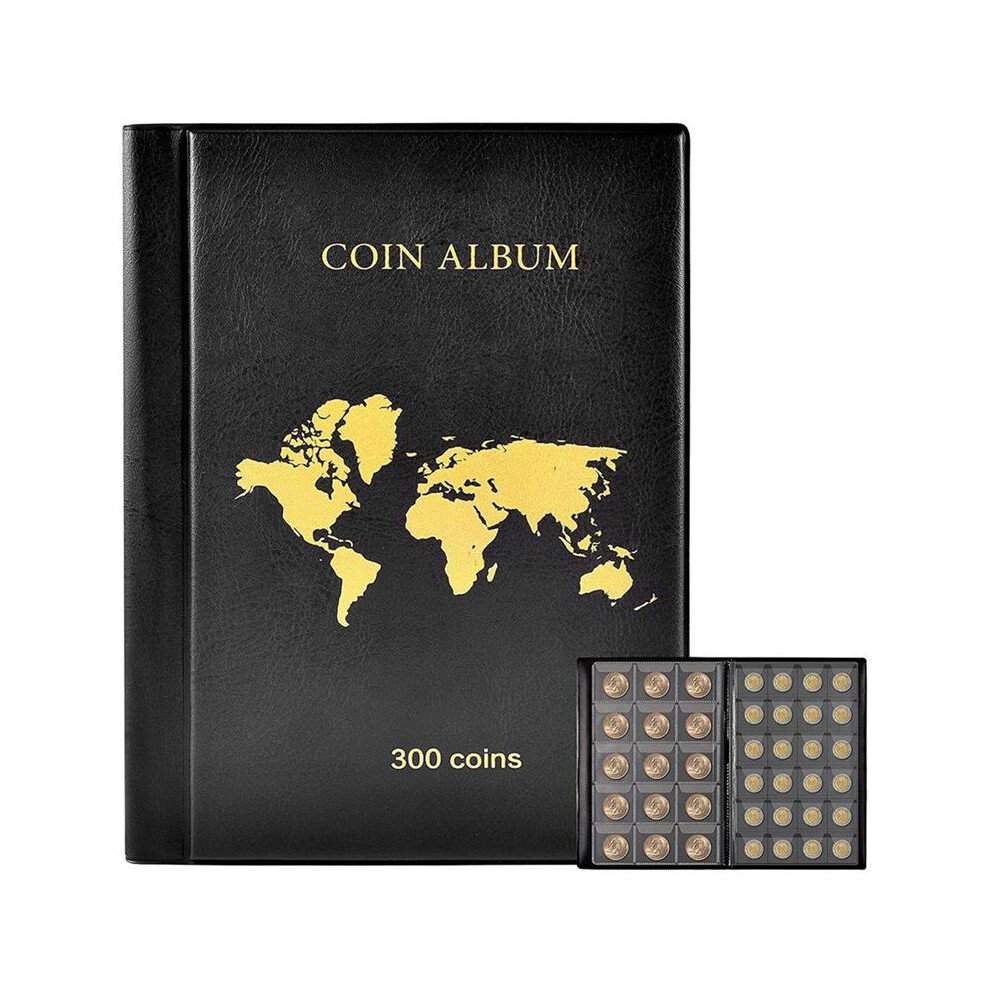 300 Pockets Coin Collection Book Coin Collection Holder Album Commemorative Coin Organizer Storage For Badges 4712629759943