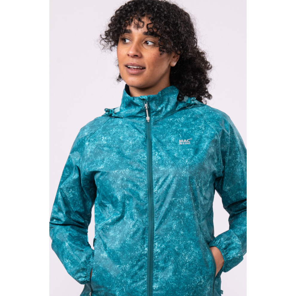 Mac In A Sac Unisex Origin Packable Waterproof Teal Etch Jacket Size S 5060081856960
