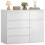 Homcom (White) HOMCOM Sideboard Storage Cabinet, Kitchen Cupboard with 5 Drawers 2