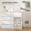 Homcom (White) HOMCOM Sideboard Storage Cabinet, Kitchen Cupboard with 5 Drawers 5