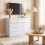 Homcom (White) HOMCOM Sideboard Storage Cabinet, Kitchen Cupboard with 5 Drawers 8