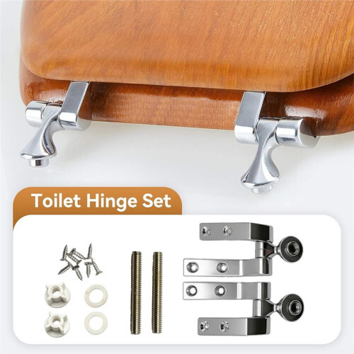 Universal Toilet  Hinges Replacement Kit - Chrome-Plated Metal for Easy Installation and Effective Performance 1
