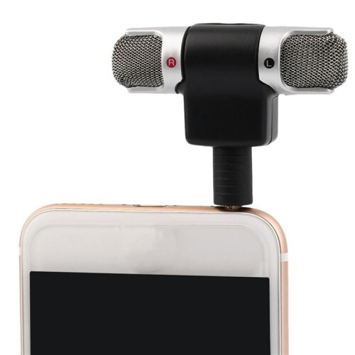 2X  3.5mm Jack Microphone Portable Stereo Microphone for Phone Recording Microphone for Smartphone 2