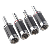80 Sztuk Wtyki Bananowe Hi-End HIFI DIY z WłóKna WęGlowego Miedziane Rodowe Elektryczne Gniazdo Audio Wtyczka Bananowa