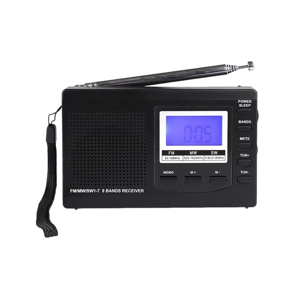 Portable Radio Fm/Mw/Sw Radio Stereo Receiver With Digital Alarm Clock Fm Radio Receiver Outdooor Emergency Radio,B 4714000782007