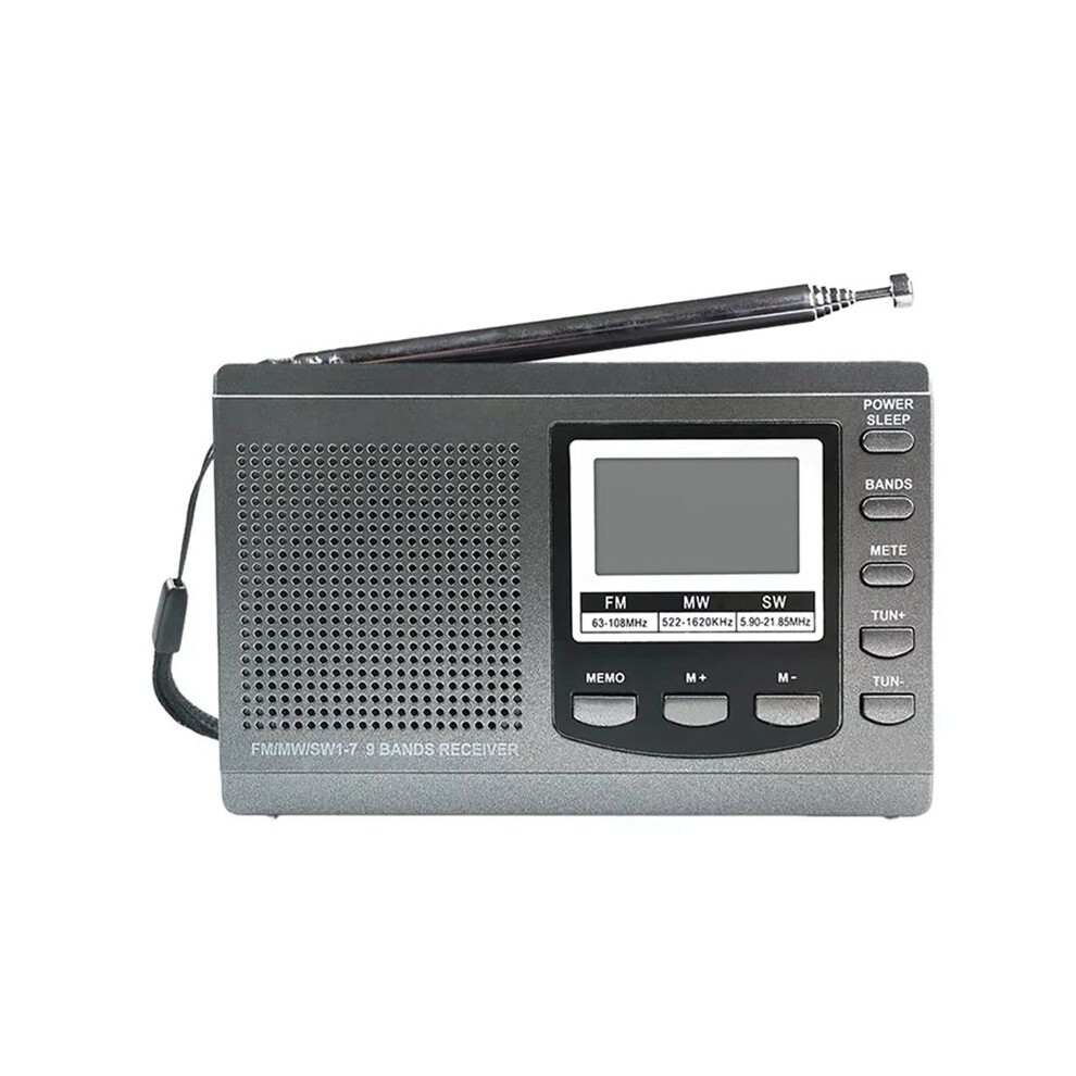 Portable Radio Fm/Mw/Sw Radio Stereo Receiver With Digital Alarm Clock Fm Radio Receiver Outdooor Emergency Radio,A 4711391806909