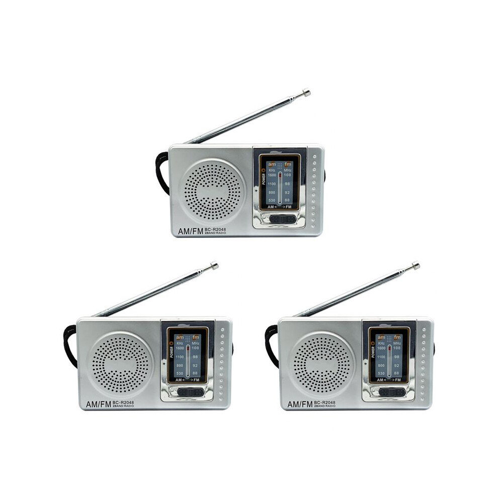 3X Portable Radio Pocket Telescopic Antenna Battery Powered Multifunctional Am Fm Radio For Elder