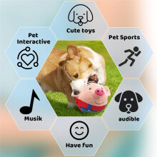 Active Moving Pet Plush Interactive Dog Toys, Moving Dog  Toy, Washable Cartoon Pig Plush Sound Electronic Dog Toy G