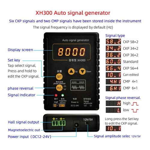 XH300 Gerador de Sinal Automático, Saída de Sinal Do Sensor de Velocidade Do Veículo, Sinal de Hall de Carro 2