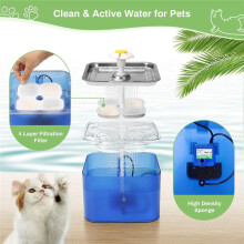 Filtro de Repuesto para Fuente de Agua para Gatos Crystal de 3 L (101 Oz/3 L), Triple Filtración, Juego de 12 Filtros.