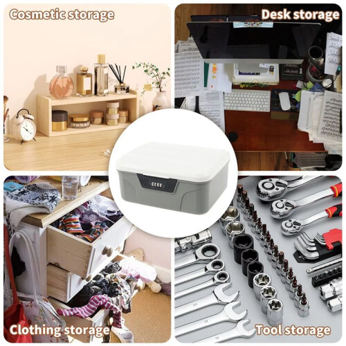 Lockable Container Plastic Lockable Box 4 Digit Password Organizer High Security Lockable Bin Sturdy Lockable Bin M 2