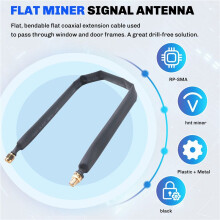 Cabo Plano LoRa RP-SMA Macho para RP-SMA FêMea AlimentaçãO de Janela e Porta AtravéS Do Adaptador de ExtensãO de Cabo Coaxial para LoRa WiFi