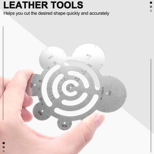 Ensemble de 2 Outils de Coupe en Cuir Rond RèGle de Coupe D'Angle en MéTal 2