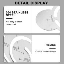 Set of 2 Round Leather Cutting Tools Metal Corner Cutting Ruler Circle Ruler Circle Leather Punch Leather Templates