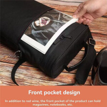 2 Bottle Wine Bag Wine Carrier Wine Gift Tote Bag, Leakproof & Insulated Wine Cooler Bag Wine Bottle Gift Bag Black