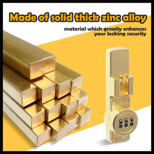 Barn Door Lock, Flip Lock with 3 Digit Combination,180 Degree Sliding Door Password Locks (180)